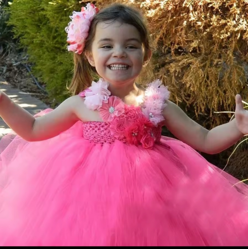 COPY - Pink Floral Tulle Dress for Girls